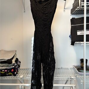 Fashion Nova Black Lace Jumpsuit